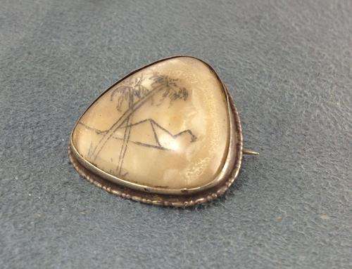 Silver Brooch with Pyramids