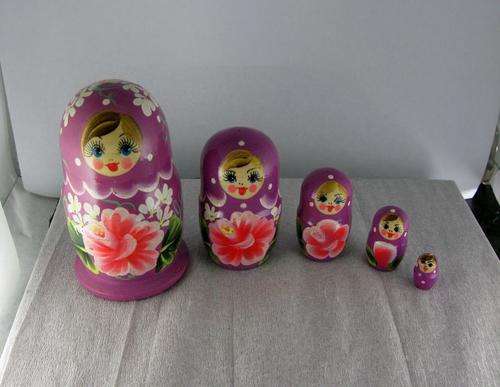 Traditional Russian Doll "Matryoshka" set of 5, Hand made in Russia