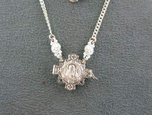 Beautiful Russian Designer Vintage 925 Silver Necklace "Mother of God with Child"