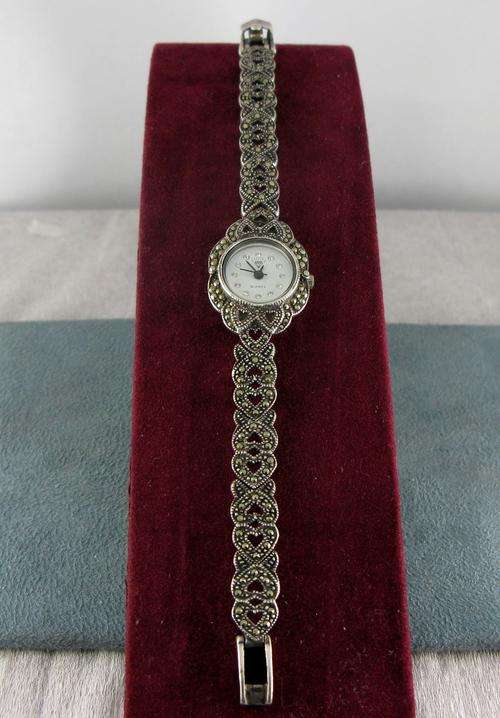 Vintage Marcasite 925 Silver Watch