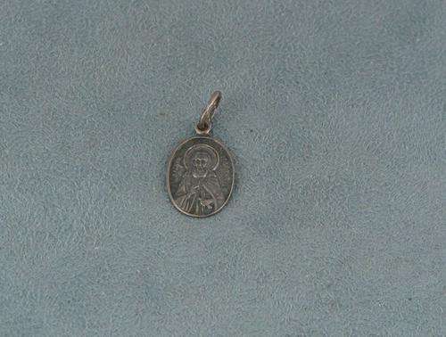 Old Vintage 925 Silver Russian Icon with Saint Alexander. Hall mark.