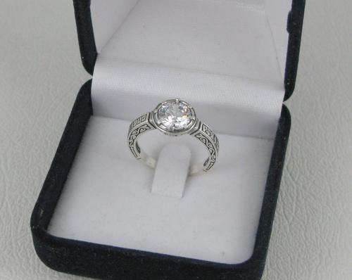 Exclusive Russian Designer Vintage 925 Silver Ring with Crystal. Hall mark.