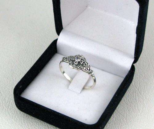 Exclusive Russian Designer Vintage 925 Silver Ring with Crystal. Hall mark.