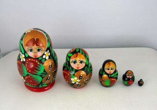 Traditional Russian Doll "Matryoshka" set of 5, Hand made in Russia