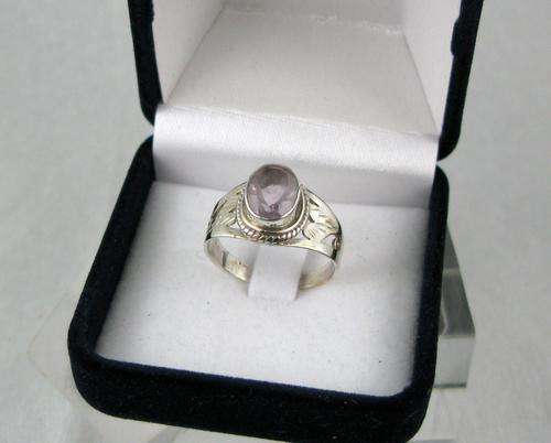 Old Vintage 925 Silver Ring with Amethyst. Hand made.