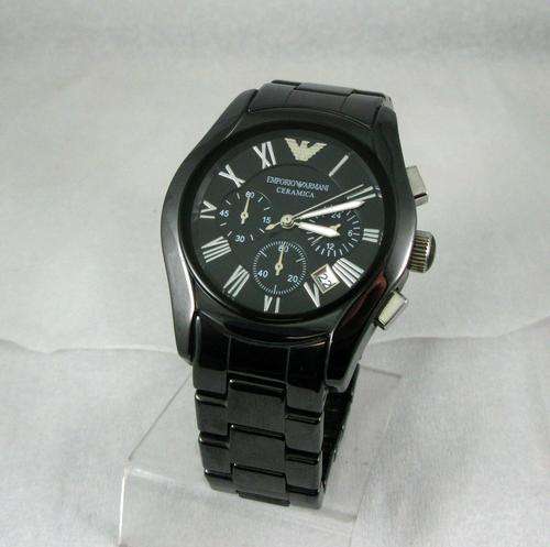 Original Emporio Armani AR1400 Chronograph Ceramica Gents Watch. Warranty.