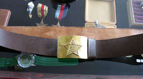 Old Original Russian (USSR) Army Military Belt. Genuine Leather. NEVER BEEN USED!