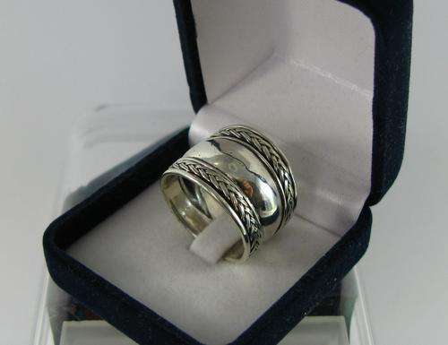 Wide Vintage 925 Sterling Silver Ring.