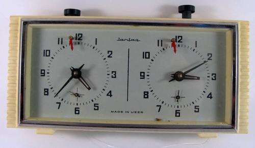 Genuine Old Russian Chess Clock. 1960-s. Mechanical movement.