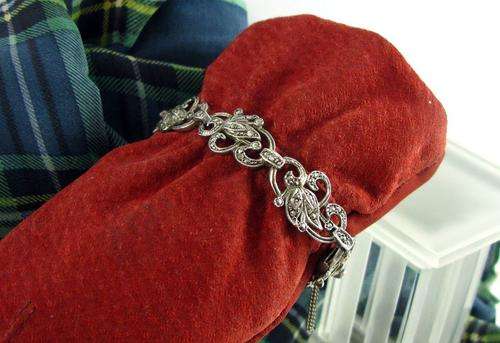 RARE Antique Art Deco Silver Marcasite Bracelet.