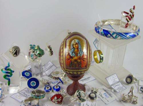 Traditional Russian Faberge Style Easter Egg with Icon of Mother Mary - "Umilenie"/ Emotion