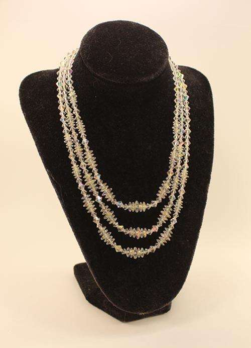 Vintage Crystal 3 Strand Necklace