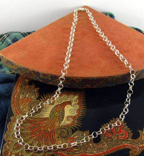 Beautiful Chunky Vintage 925 Silver Belcher Chain Necklace. Hand Made.