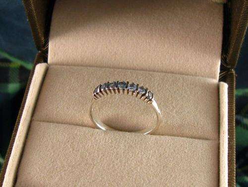 Pretty Sterling 925 Silver Eternity Ring with Natural Blue Topaz. Revamped As new!