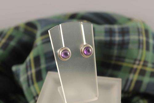 SALE! Stunning Timeless Sterling Silver Stud Earring with Amethyst Crystals