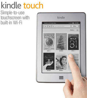 AMAZON KINDLE 4 TOUCH - Wi-Fi, 6" E Ink Display,- Kindle eBook reader - text-to-speech, audiobooks