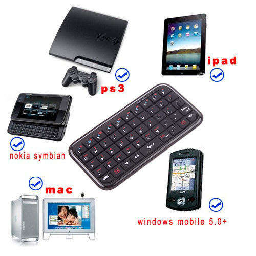 Ultra Slim Mini Bluetooth Wireless Keyboard For iPad, iPhone, Android tablet, PS3, Nokia etc