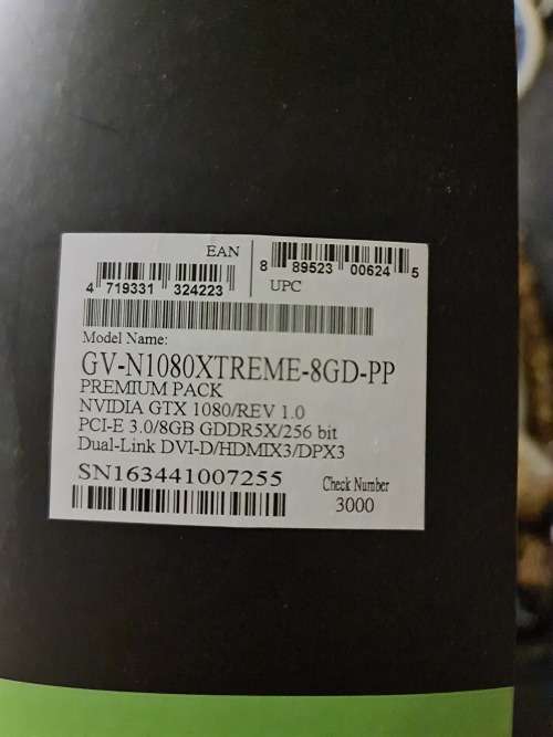 Gigabyte GTX1080 Xtreme Gaming 8GB