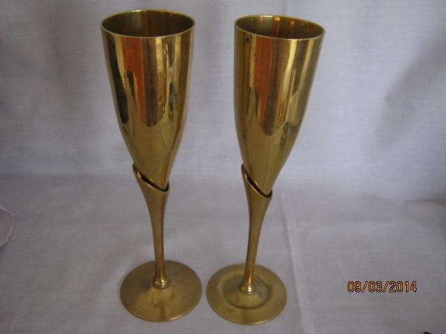 Brass Champagne Flutes