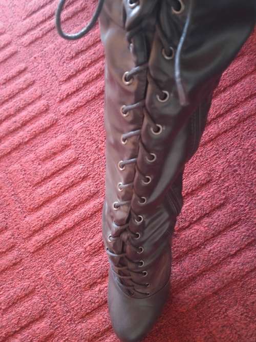 black lace up boots