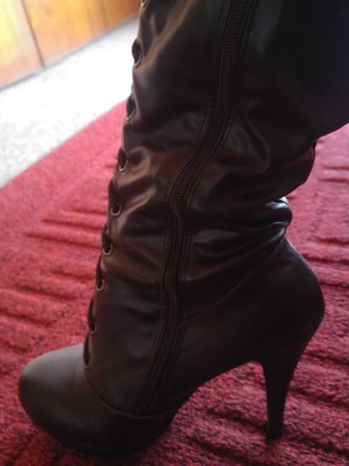 black lace up boots