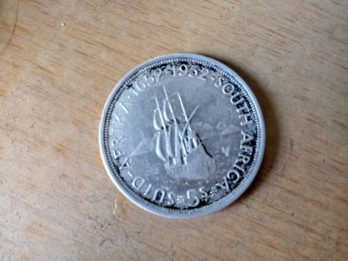 1 x 5 schilling memorial coin 1652-1952