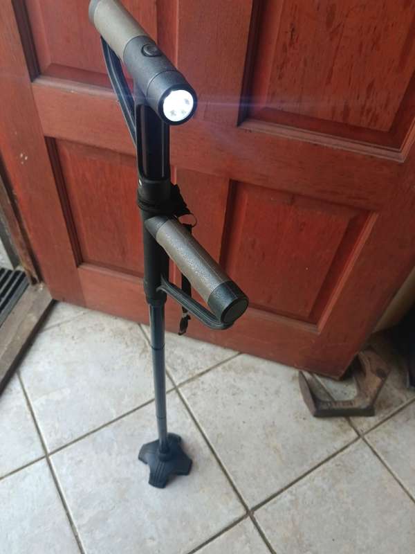 1 x walking stick with strap and light
