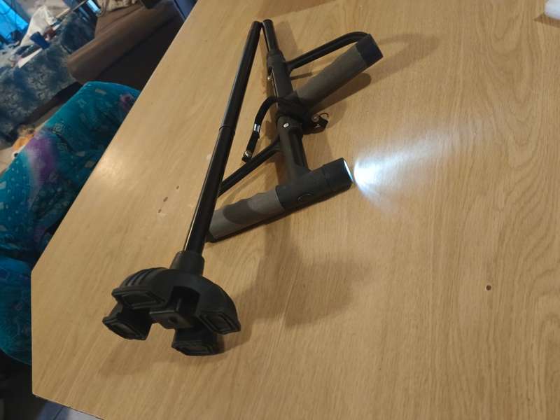 1 x walking stick with strap and light