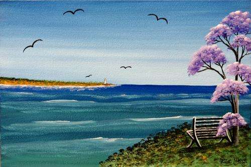 ***** CRAAAZY R1 AUCTION *****  JESSIE MEIER ORIGINAL : VIEW TO LIGHTHOUSE