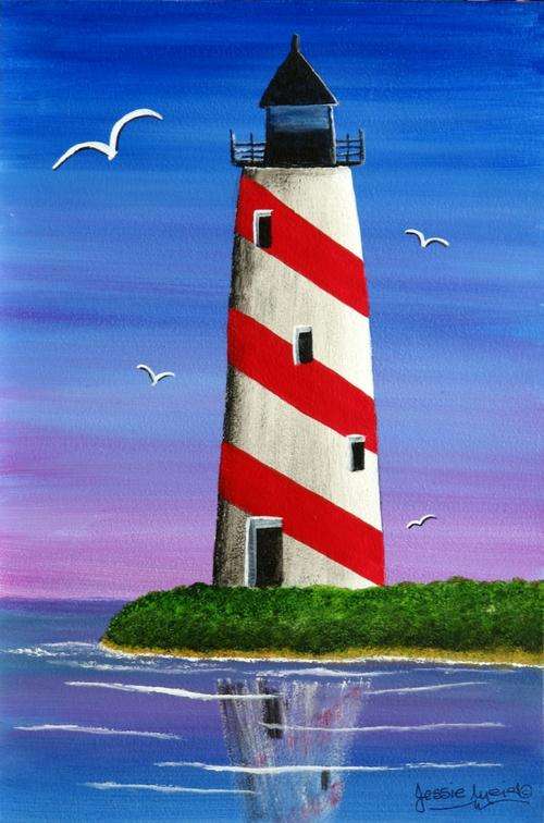 JESSIE MEIER ORIGINAL : REFLECTING LIGHTHOUSE