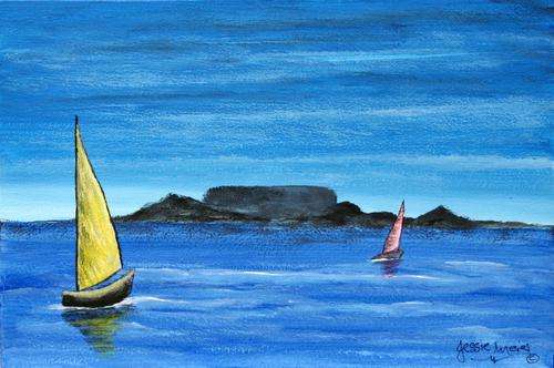JESSIE MEIER ORIGINAL : SAILING IN TABLE BAY