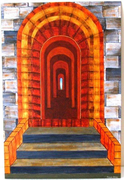 ENTER THE ARCHES - LARGE PAINTING 60x40cm