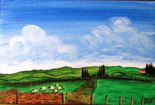 JESSIE MEIER ORIGINAL :  BEAUTIFUL  SHEEP FARM