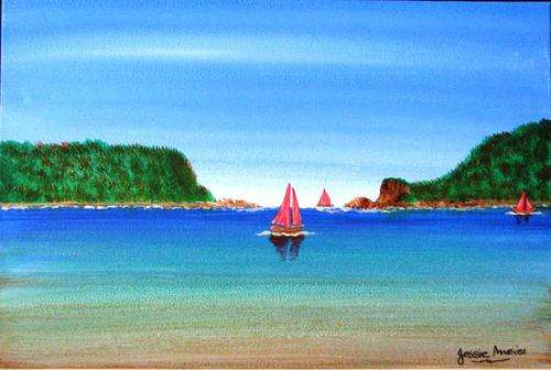 JESSIE MEIER ORIGINAL : SAILING AT KNYSNA HEADS