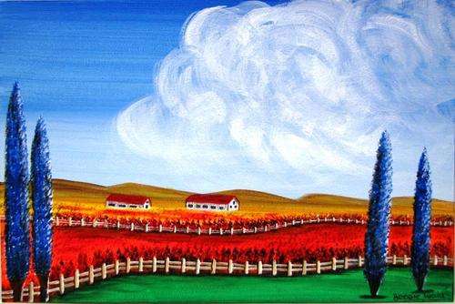 JESSIE MEIER ORIGINAL : FARM LANDSCAPE