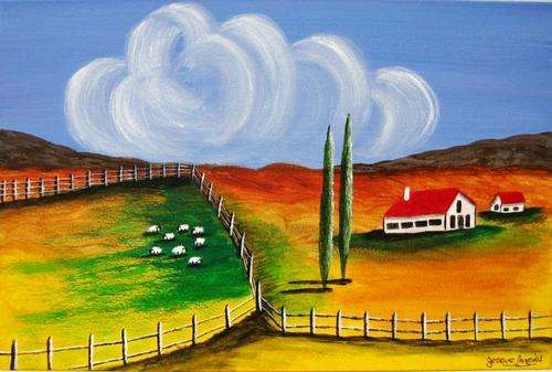 JESSIE MEIER ORIGINAL : SHEEPFARM LANDSCAPE