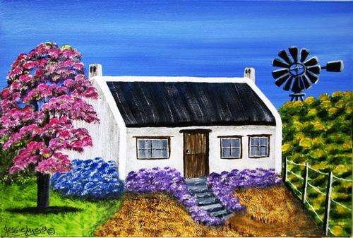 ***** CRAAAZY R1 AUCTION *****  JESSIE MEIER ORIGINAL : PRETTY KAROO COTTAGE
