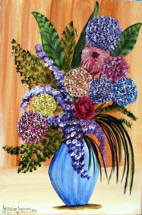 *****CRAAAZY R1 AUCTION *****  JESSIE MEIER ORIGINAL : VASE OF FLOWERS