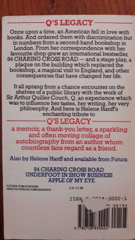 Q's Legacy - Helene Hanff, author of 84 Charing Cross Road