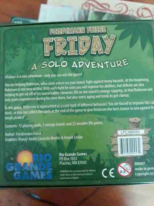 Friday - 1-player solo card game - Friedemann Friese - Rio Grande Games