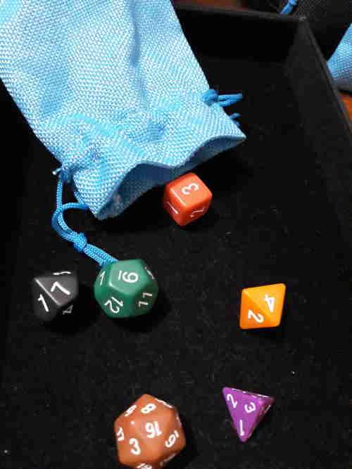 Set of 6 polyhedral dice - in a drawstring bag - perfect for RPGs and similar board games