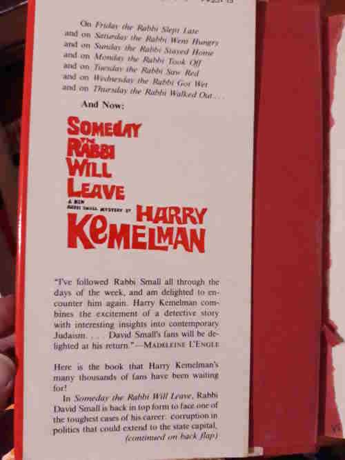Someday the Rabbi will Leave - A New Rabbi Small Mystery - Harry Kemelman