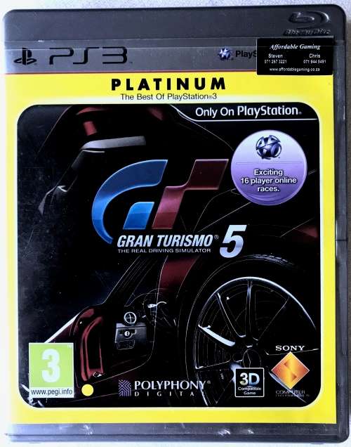 PS3: GRAN TURISMO 5 (GT5) **NO RESERVE PRICE!**