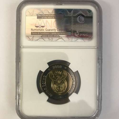 2008 Mandela 90th Birthday R5 NGC MS65