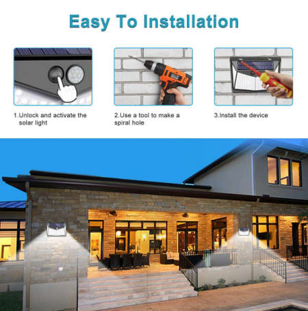 208 LED Solar Motion Wall Light