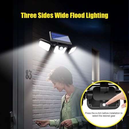 3 HEAD SOLAR WALL LAMP