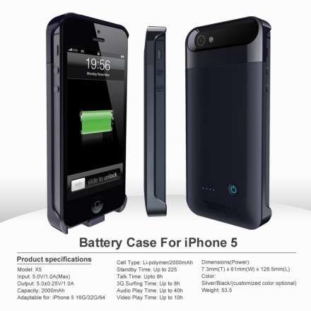 SUPER SLIM BATTERY PACK FOR IPHONE 5