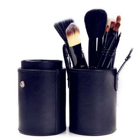 13 Piece Makeup Brush Set with a Round Case