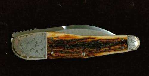 PAUL CHEN STAG HANDLED SHEFFIELD FOLDING KNIFE