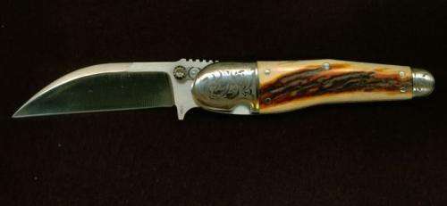 PAUL CHEN STAG HANDLED SHEFFIELD FOLDING KNIFE